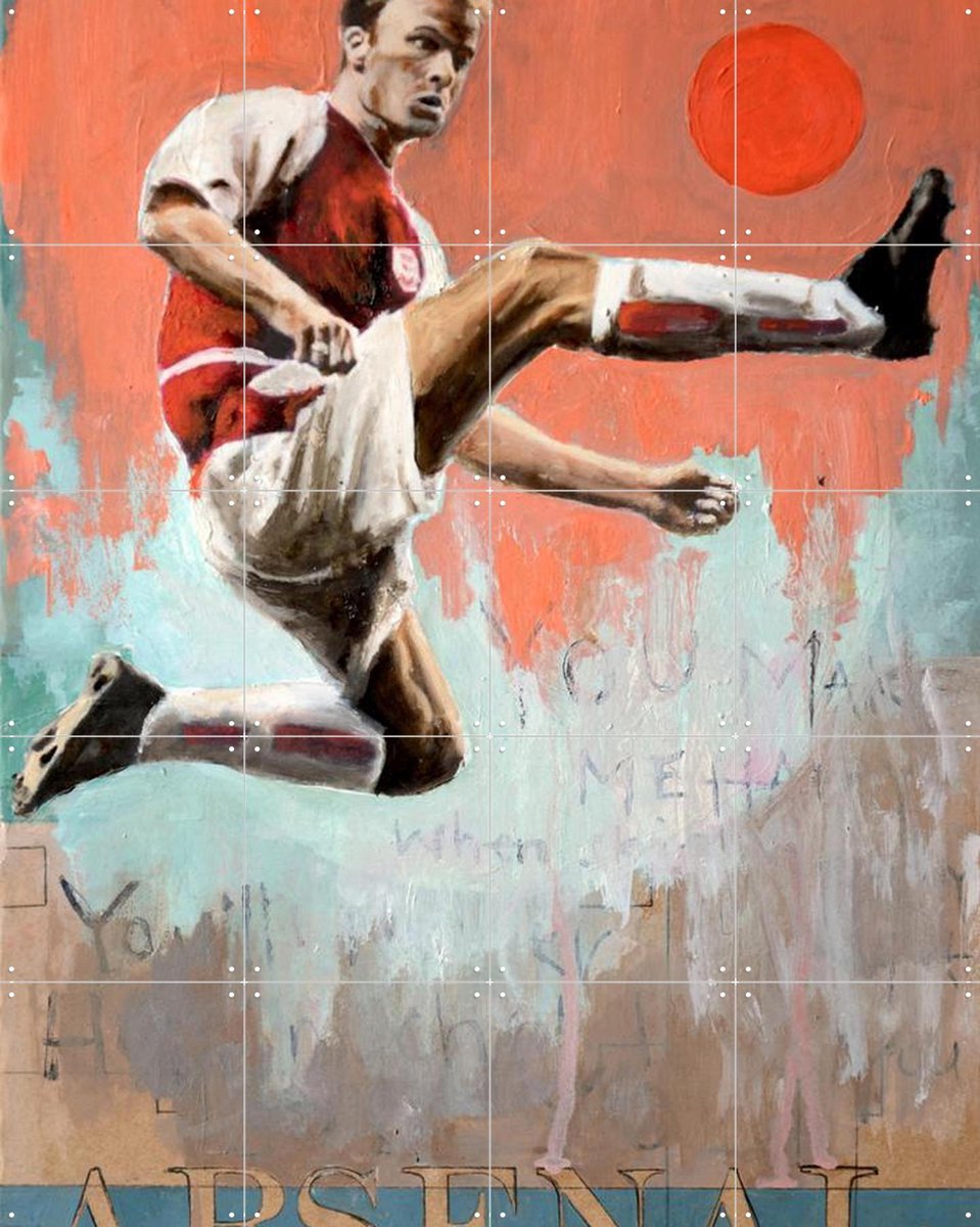 IXXI One Love Arsenal, David Diehl - 80 x 100 cm - Gratis ophangtool - Grote wanddecoratie en posters - Gemengde Technieken, Illustraties, Grafisch