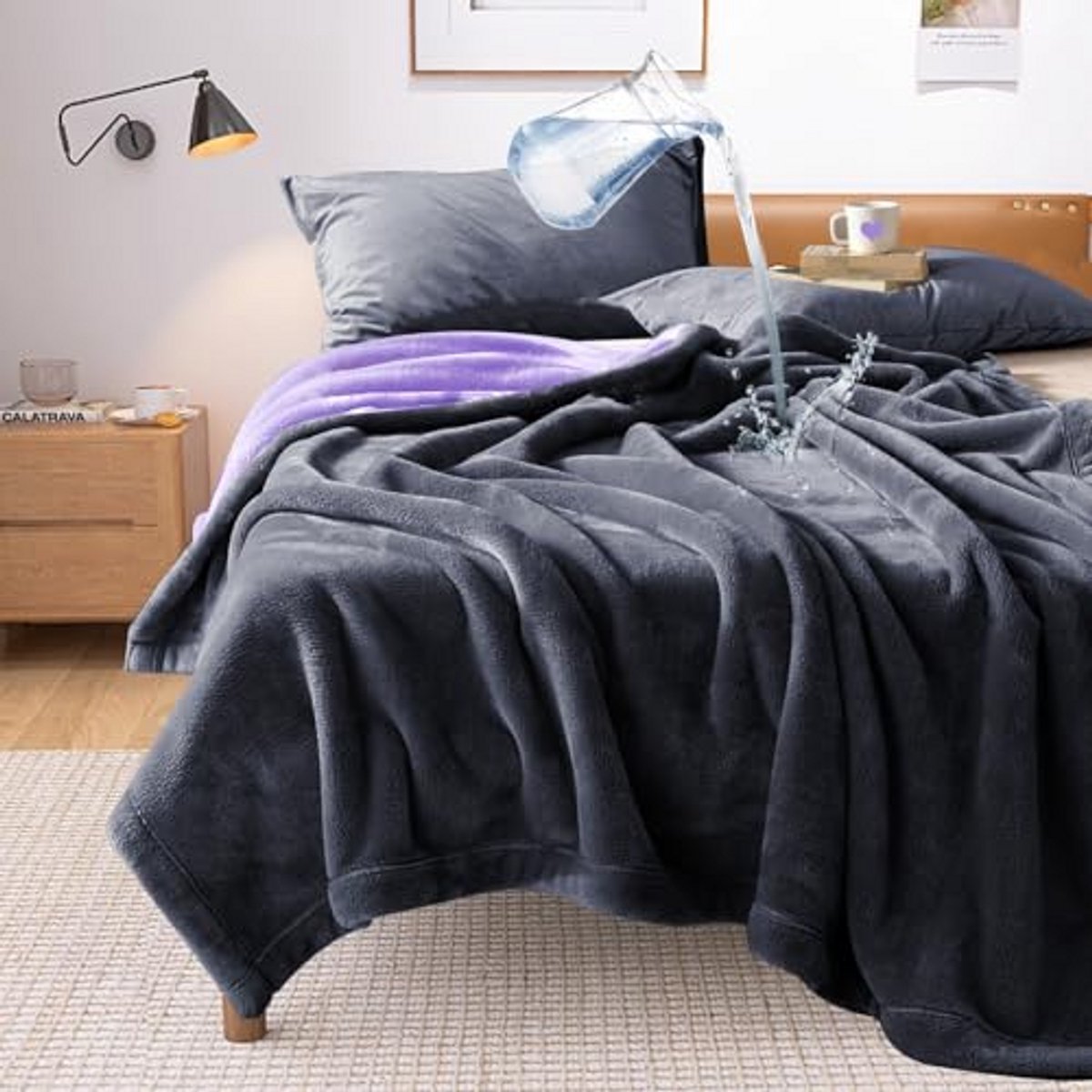 Waterdichte Deken voor Bed en Bank, Zachte Fleece Plaid, Wasbare Beschermdeken voor 2 Personen, Comfortabel en Waterafstotend