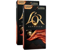 L'Or Espresso Origins Colombia Andes - Multipack - 20 (2x10) Koffiecups Compatibel met Nespresso Coffee Machine