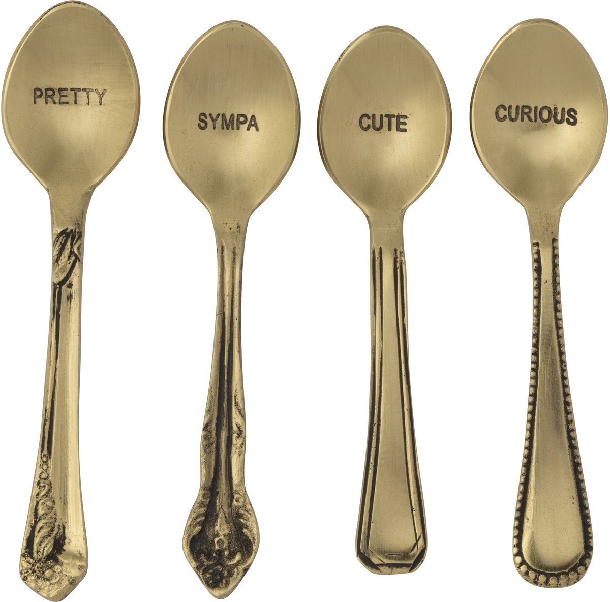 J-Line lepel Messing - brass - goud - doos van 4