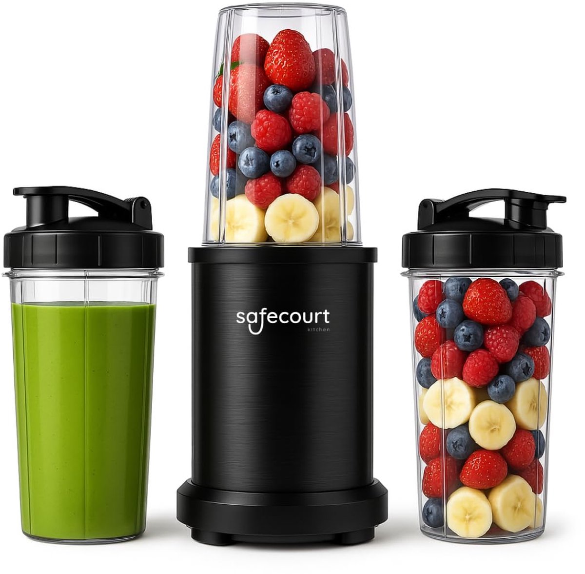 Blender 1200W – Smoothie Maker – 2 To-Go Bekers – BPA-vrij – Vaatwasserbestendig – 700 ml
