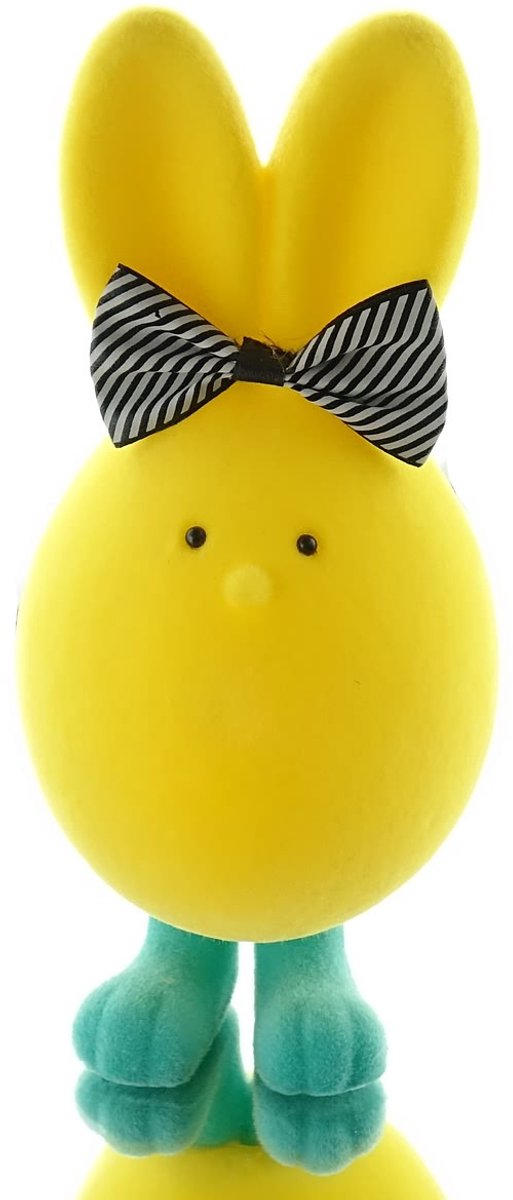 Scheulen Paashaas Charly Geel met Strikje 23 cm - Kunststof