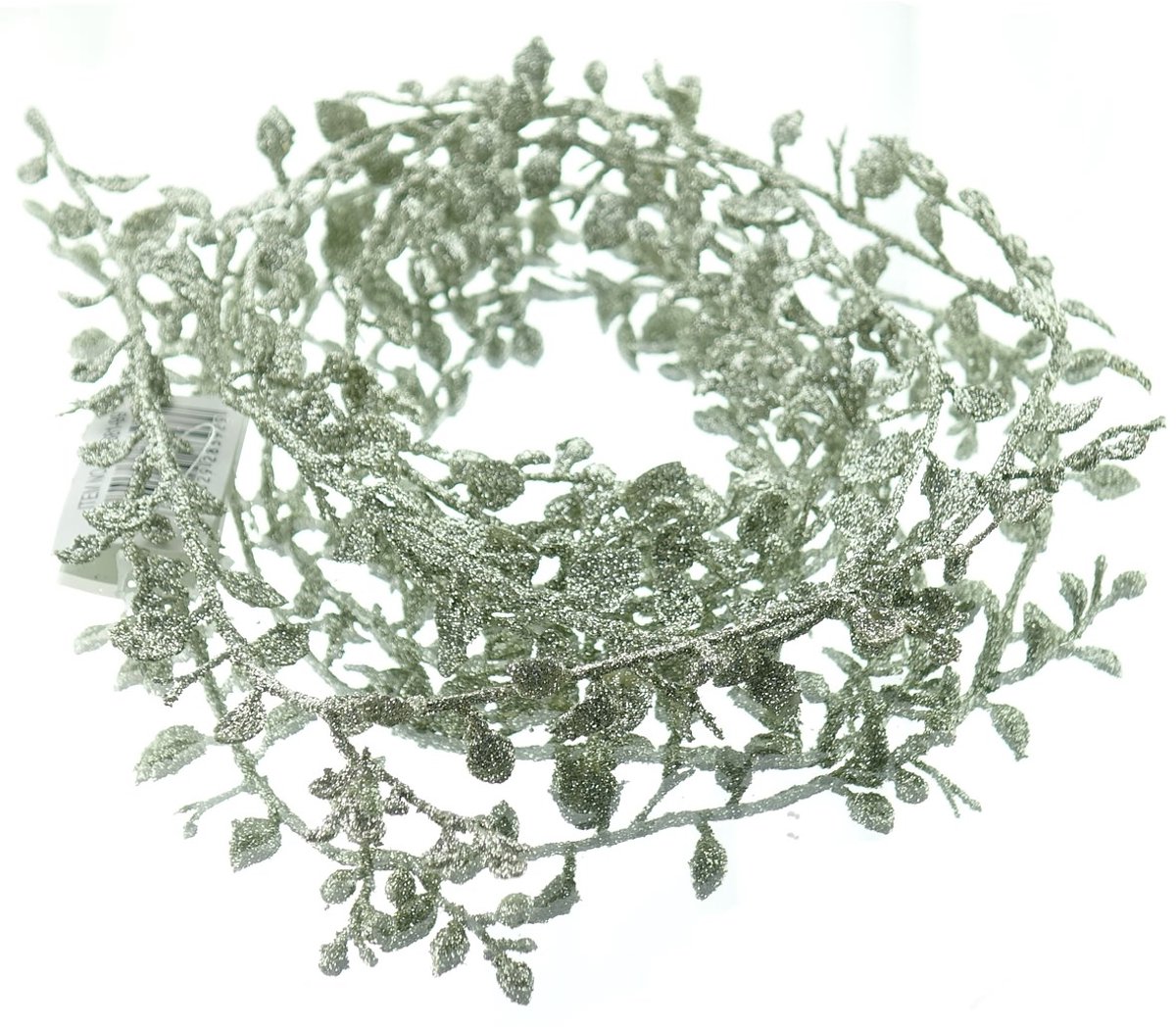 Gasper kerstbladslinger champagnekleurig glitter 180 cm