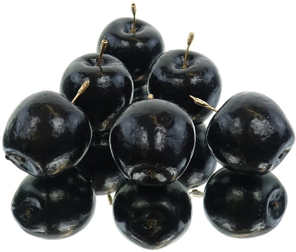 DPI Decoratie Mini-Appels Zwart Ø 5 cm Set van 6