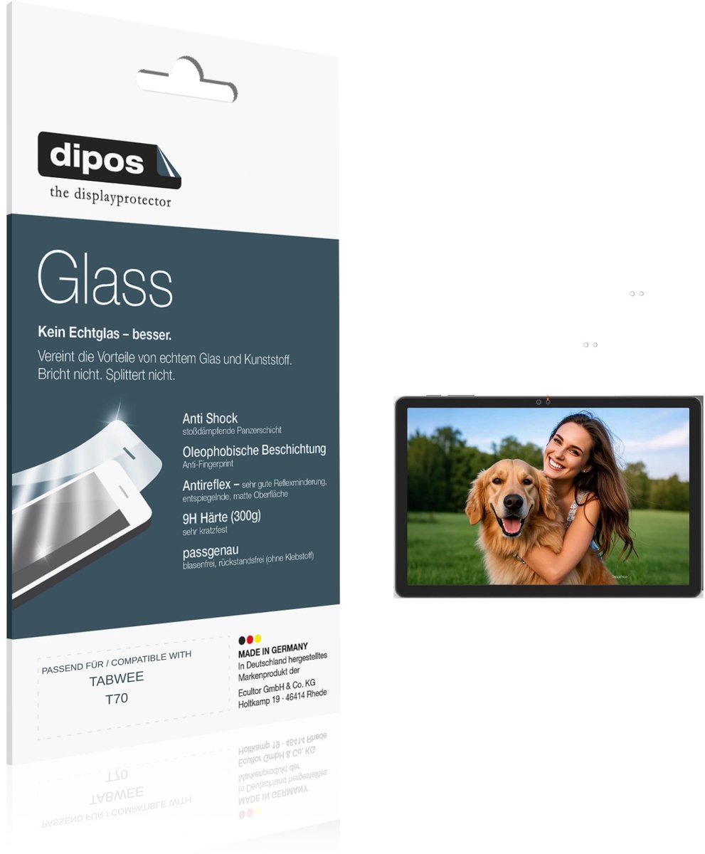 dipos – 2x Matte Pantserfolie geschikt voor TABWEE T70 | 9H Screenprotector