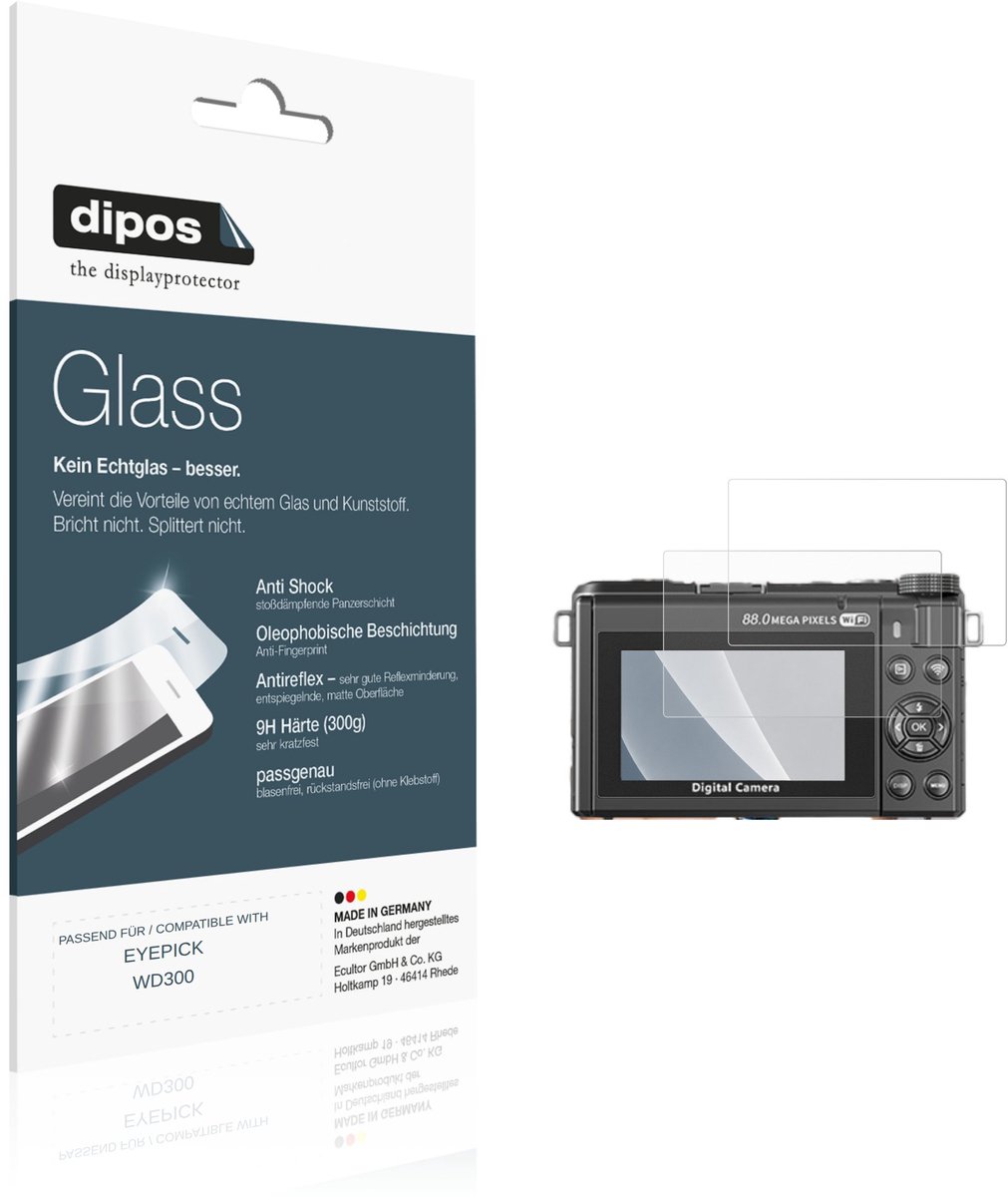 dipos – 2x Matte Pantserfolie geschikt voor EYEPICK WD300 | 9H Screenprotector