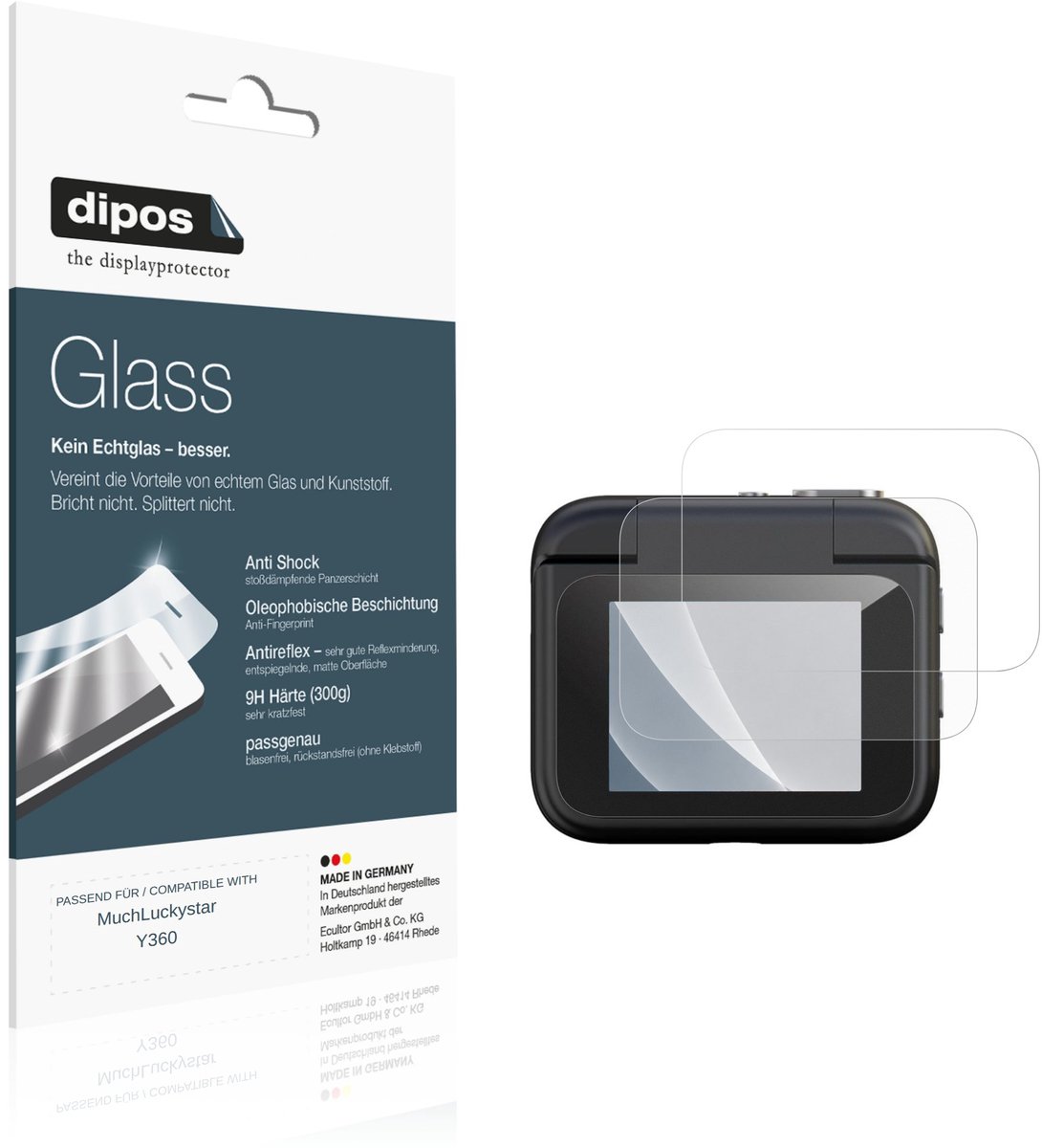 dipos – 2x Matte Pantserfolie geschikt voor MuchLuckystar Y360 | 9H Screenprotector