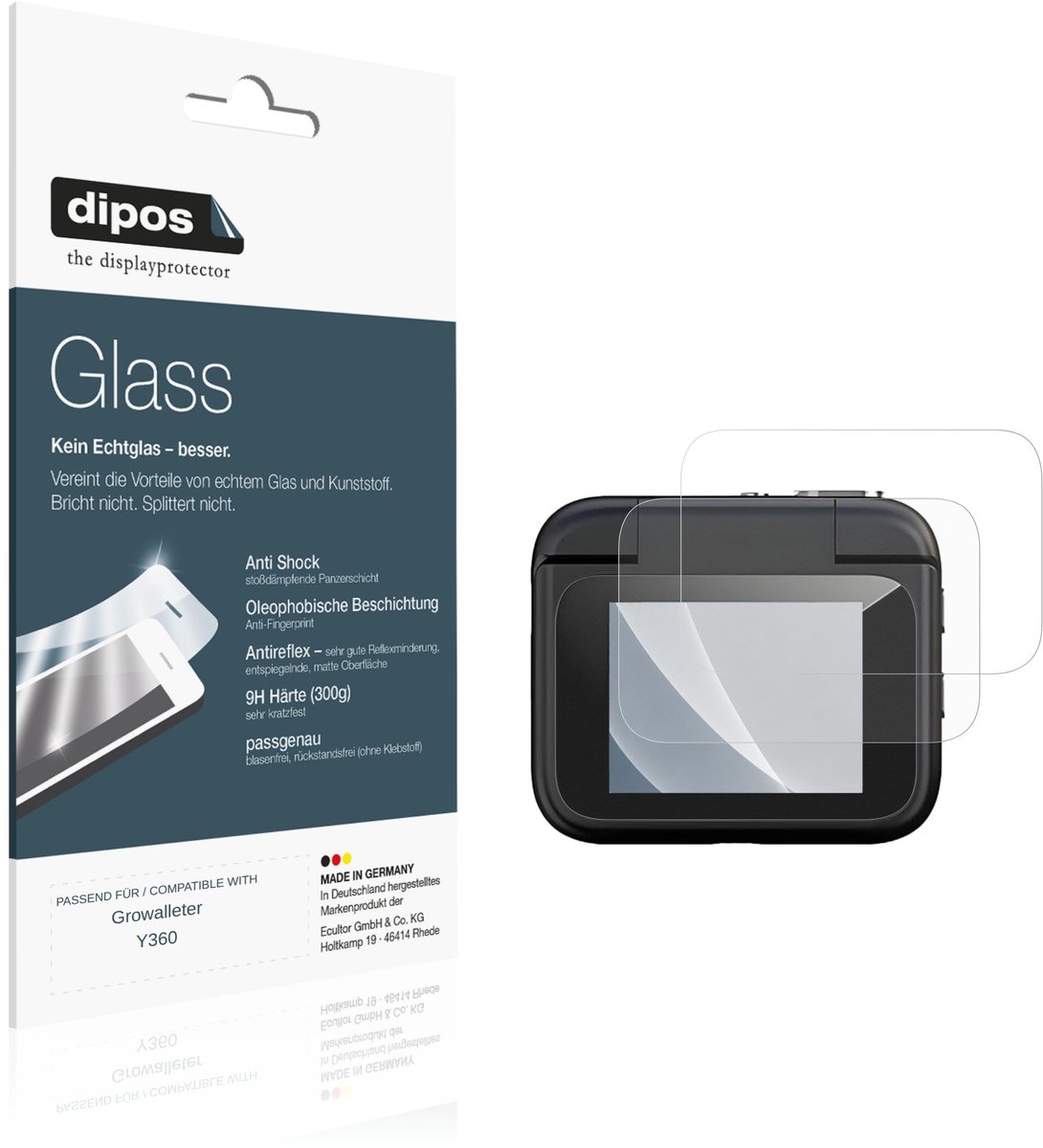 dipos – 2x Matte Pantserfolie geschikt voor Growalleter Y360 | 9H Screenprotector