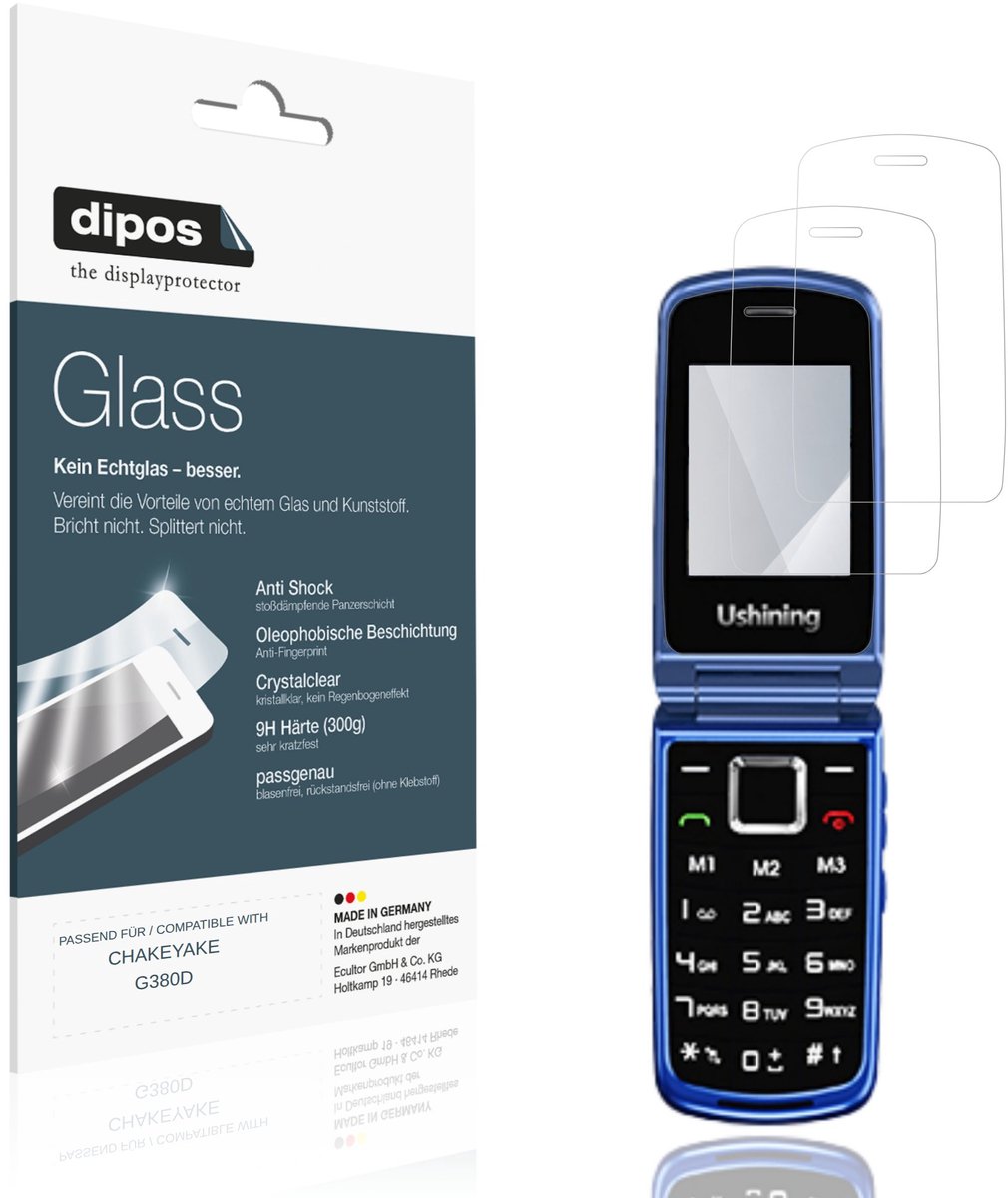 dipos – 2x Pantserfolie geschikt voor CHAKEYAKE G380D | 9H Screenprotector