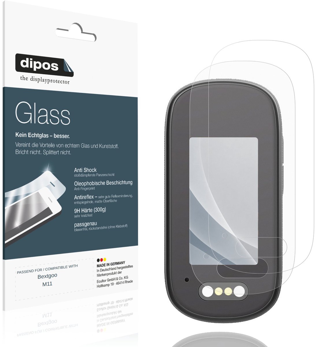 dipos – 2x Matte Pantserfolie geschikt voor Bextgoo M11 | 9H Screenprotector