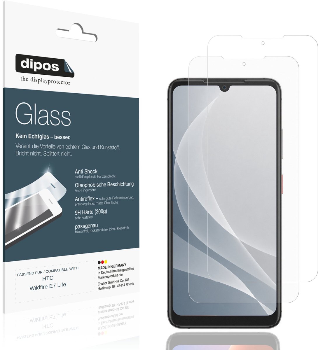 dipos – 2x Matte Pantserfolie geschikt voor HTC Wildfire E7 Life | 9H Screenprotector