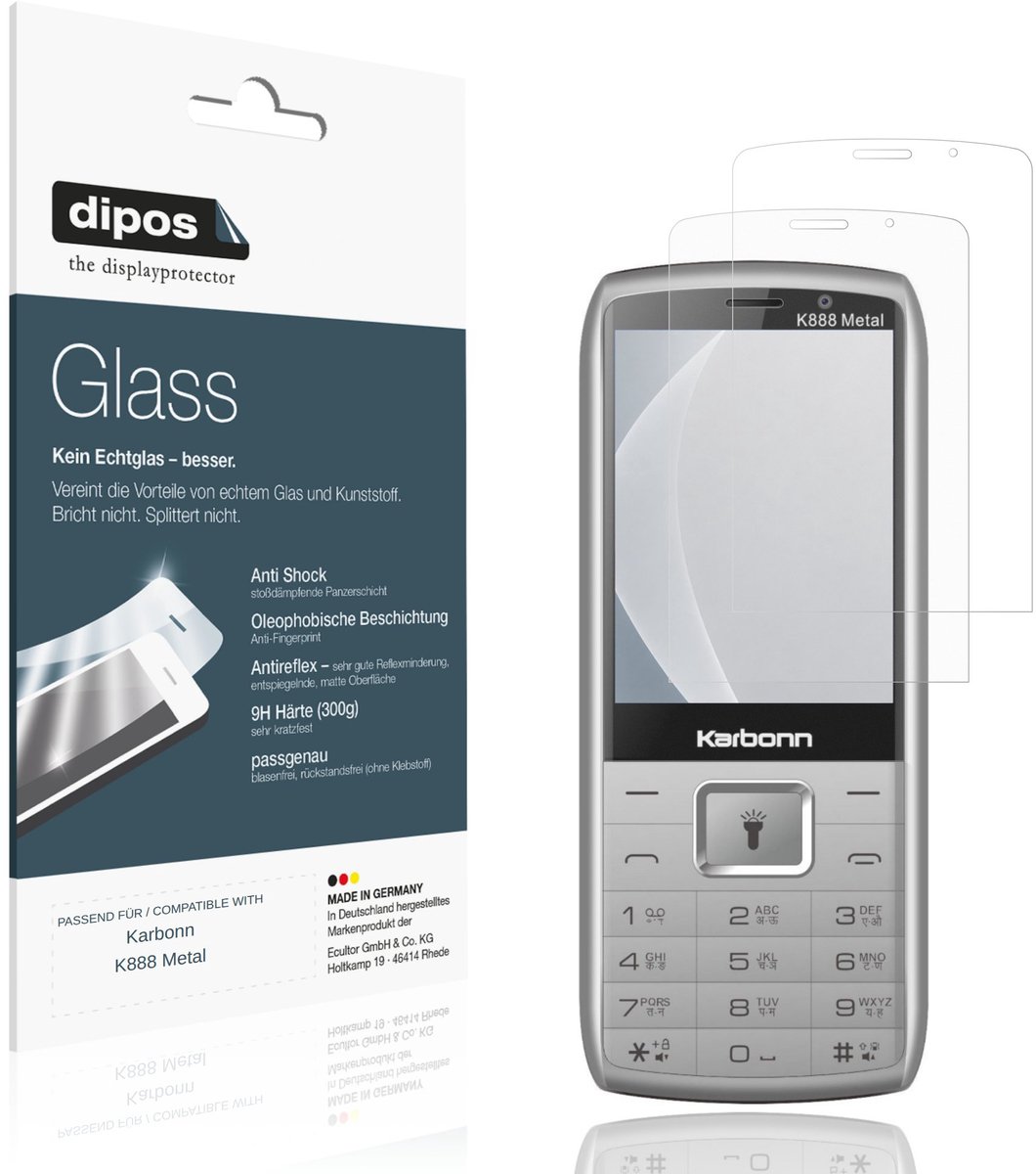 dipos – 2x Matte Pantserfolie geschikt voor Karbonn K888 Metal | 9H Screenprotector