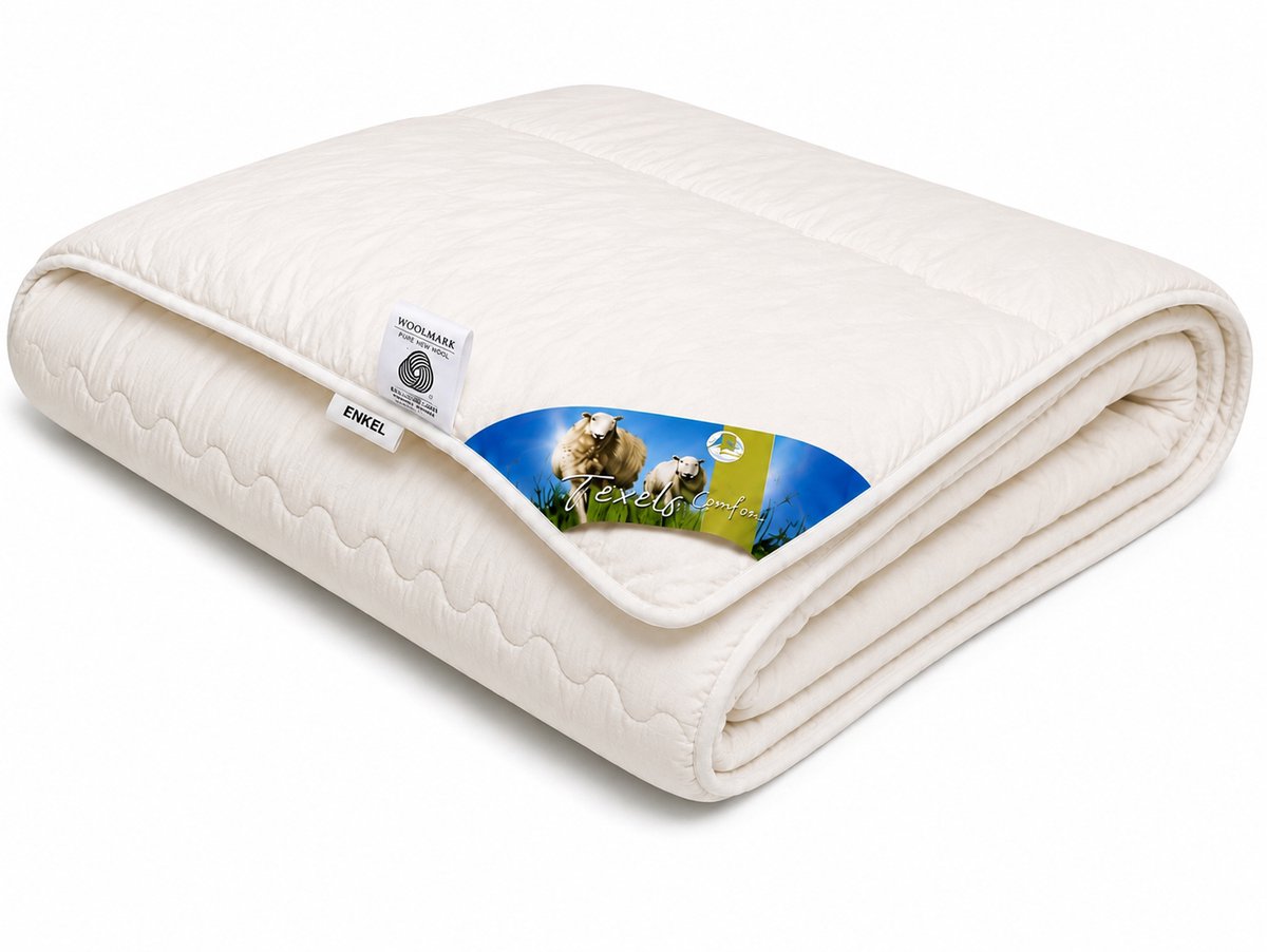 princessdekbedden Luxe Wollen Kinderdekbed Enkel (All Year) - 100x135 cm - 100% Zuivere Texelse Wol - Ademend Wit