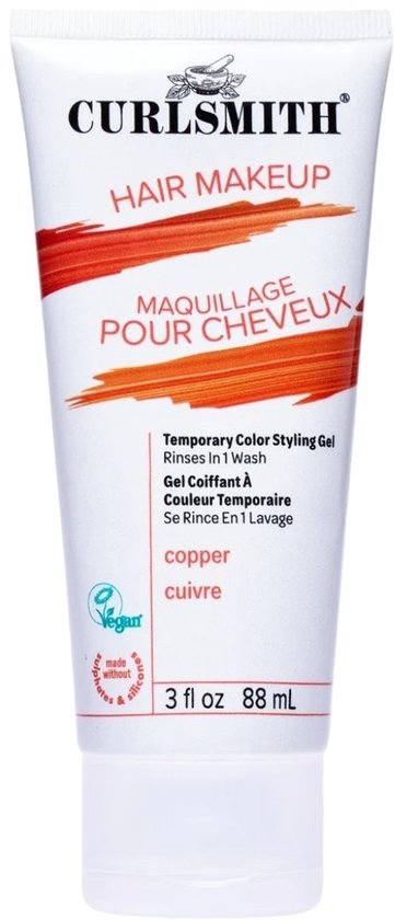 Curlsmith haar make-up, tijdelijke styling gel in koperkleur. 88 ml.