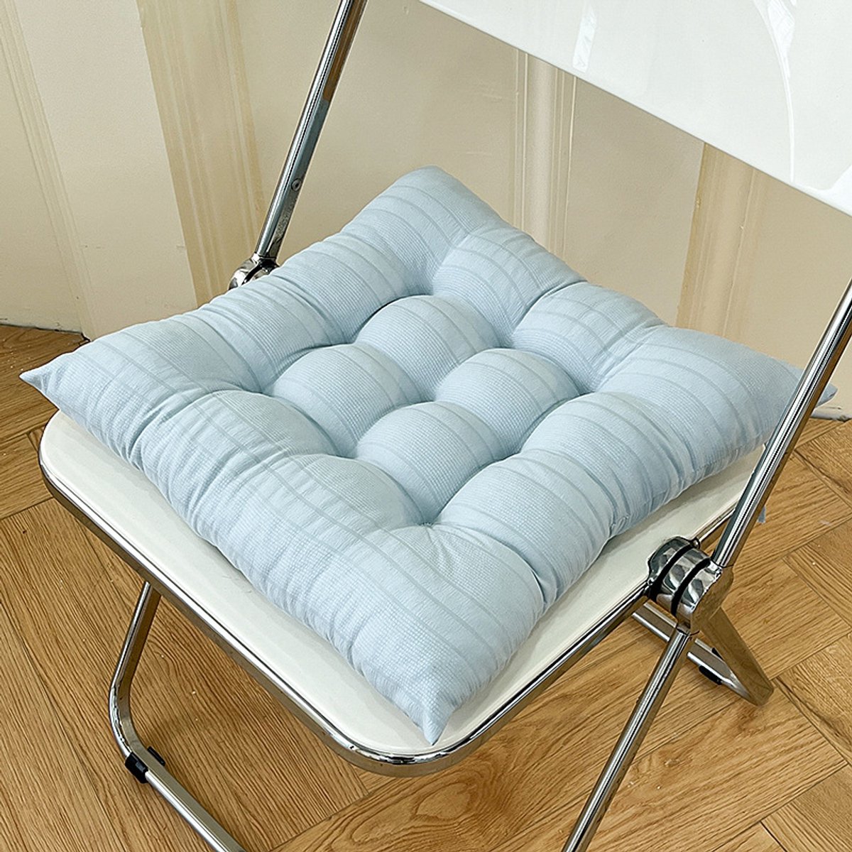 Stoelkussen – ultrazacht en warm (perfect voor een leeshoekje)-40cm*40cm，Helder hemelsblauw