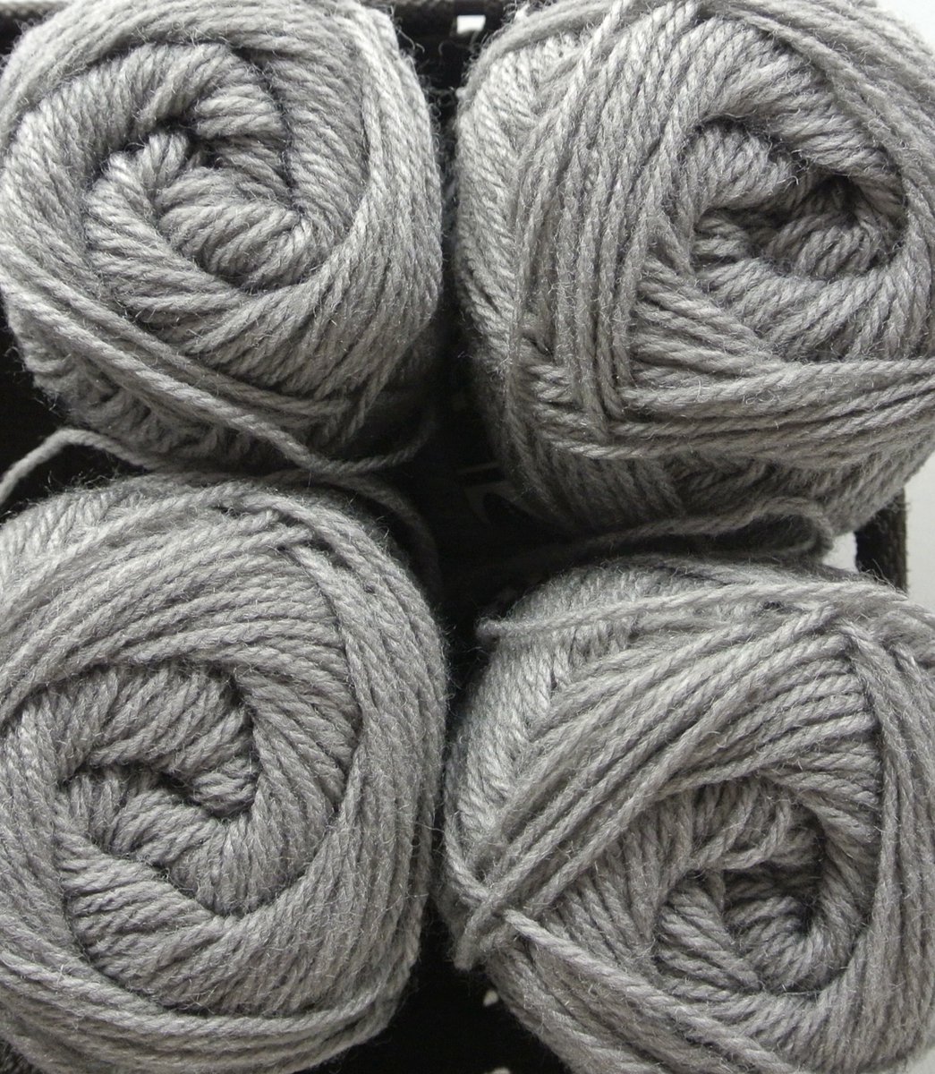 Beijer Populair acryl garen - grijs (54) - 20 bollen haakgaren/breigaren - naald 3,5 a 4mm