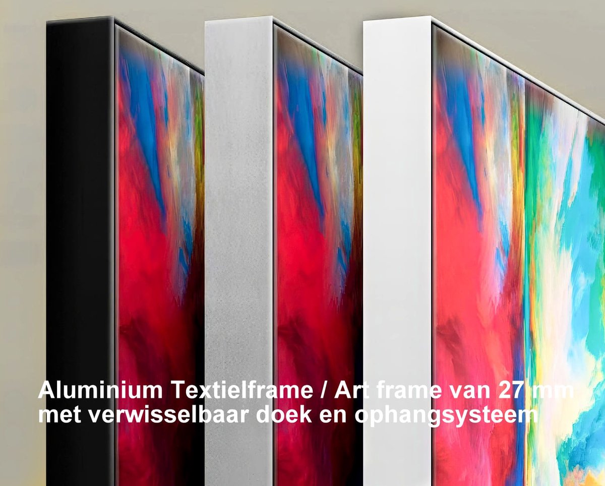John Joseb Art (Glas) 100x100 | Kikker, abstract modern kubisme in Picasso stijl, kleurrijk, felle kleuren, kunst | vierkant, dier, rood, geel, groen, blauw, wit, modern | Foto-schilderij-glasschilderij-acrylglas-acrylaat-wanddecoratie