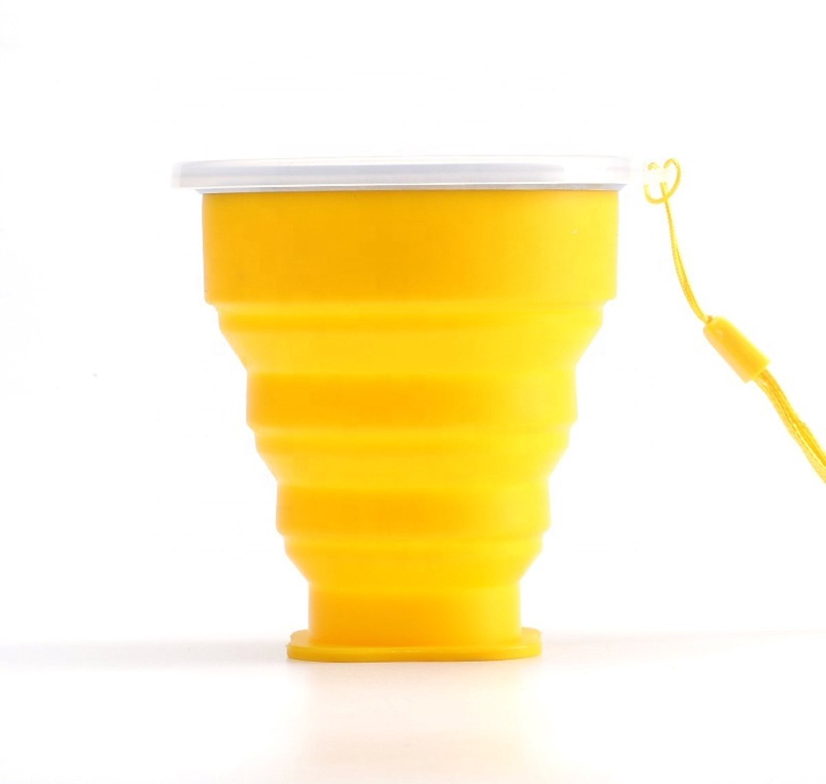 Go Go Gadget - Opvouwbare Beker Met Deksel - Siliconen - 200-300ml - Geel