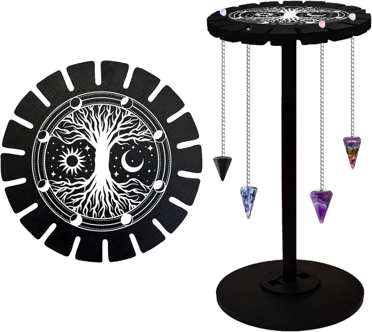 Boom van Leven Garland Stand - Houten Crystal Display Plank voor Wierook, Kristallen en Boho Decoratie - Perfect voor Essentiële Oliën en Decoratieve Items