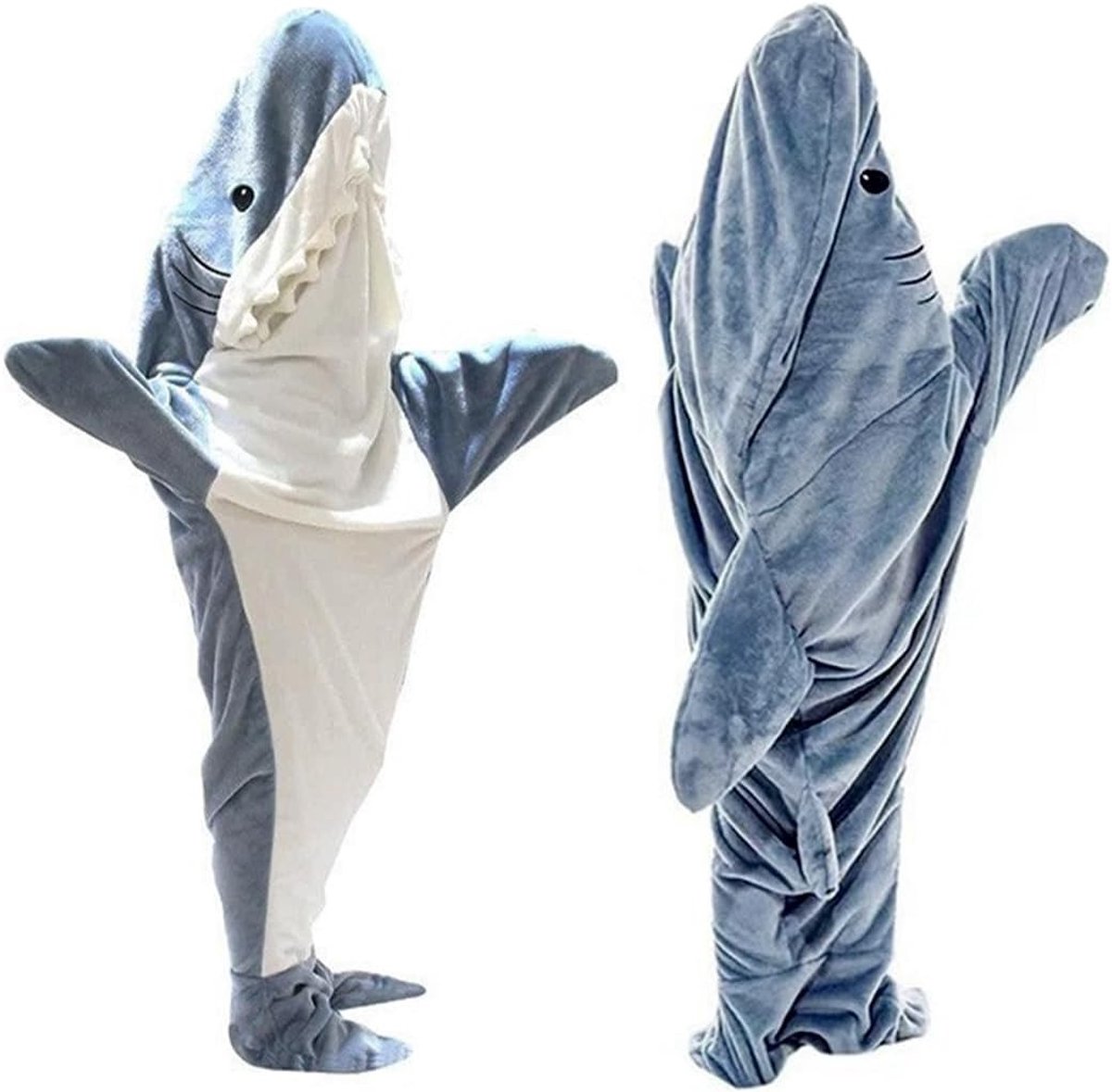 Zachte en Knusse Haai Deken, XL Flanellen Slaapzak, Perfect voor Pyjamafeestjes en Verkleedpartijen
