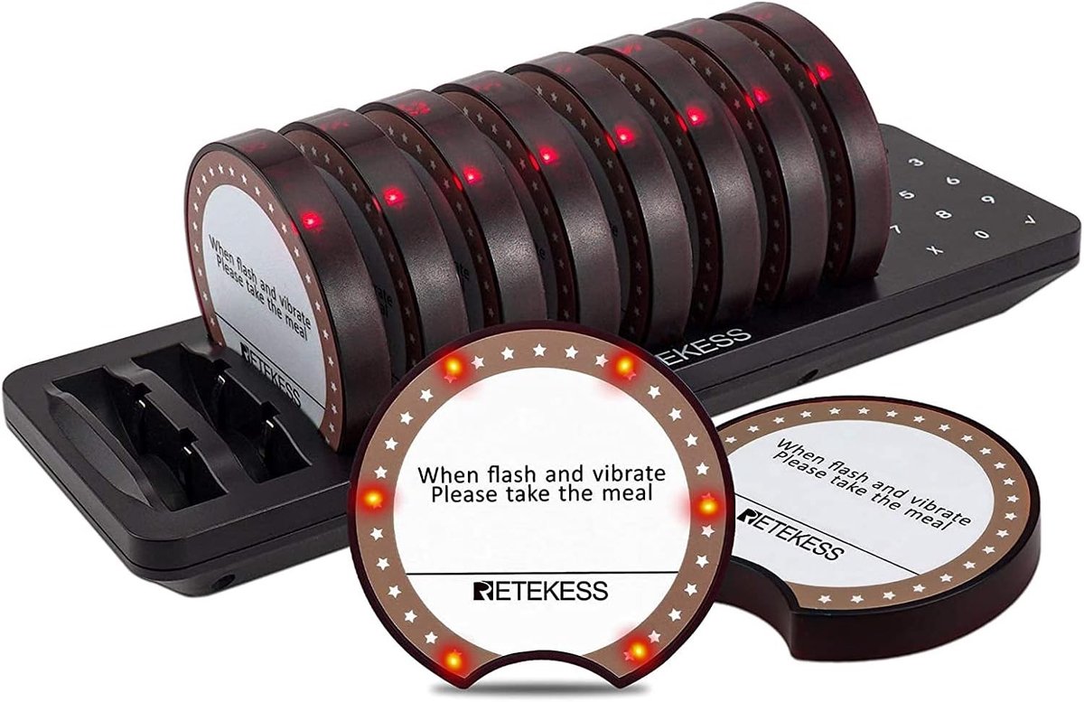 Draadloos oproepsysteem voor restaurants met pagers, ideaal voor klantenservice en efficiëntie