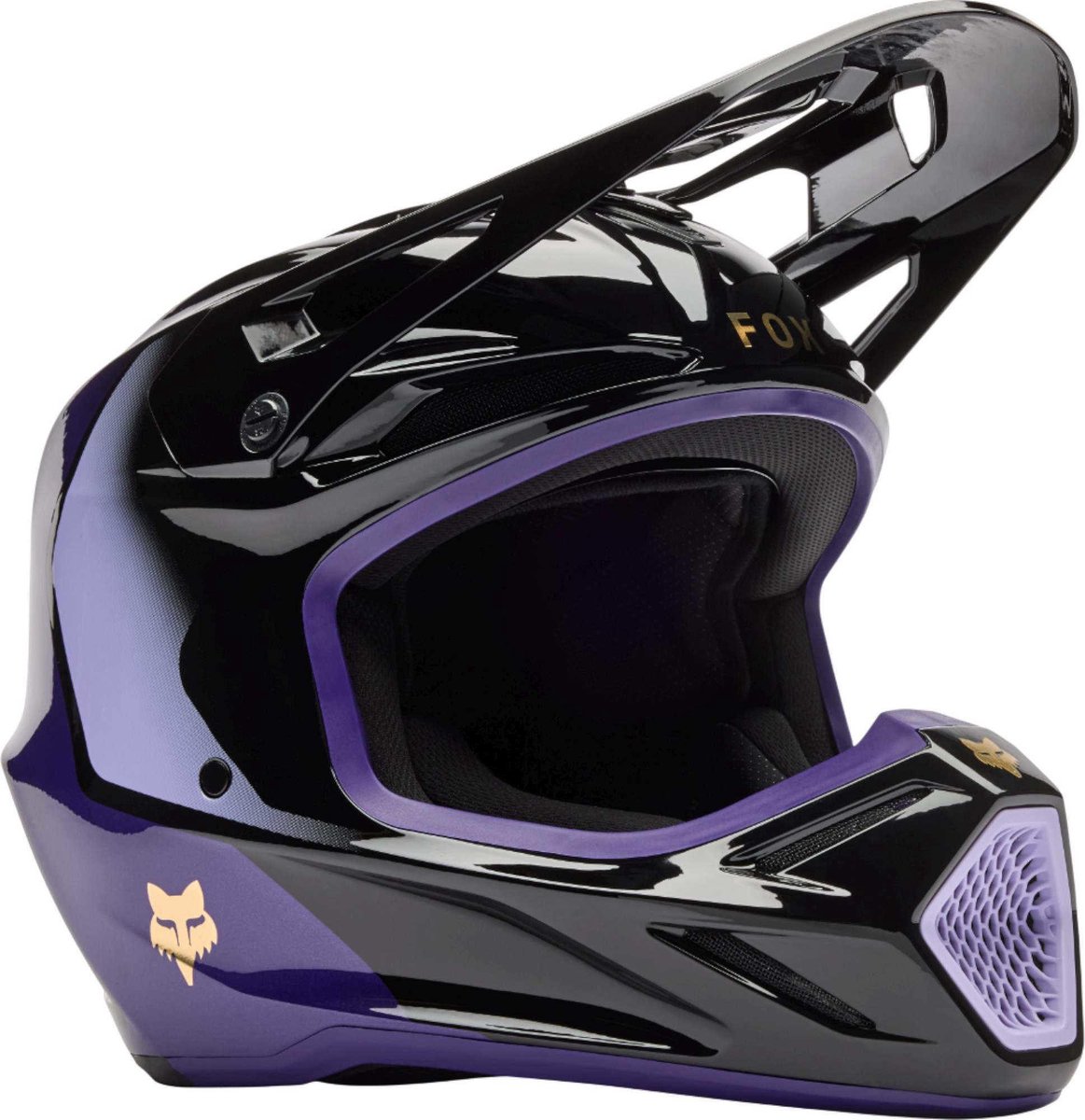 FOX V3 Drip Zwart Lila Crosshelm - Helm