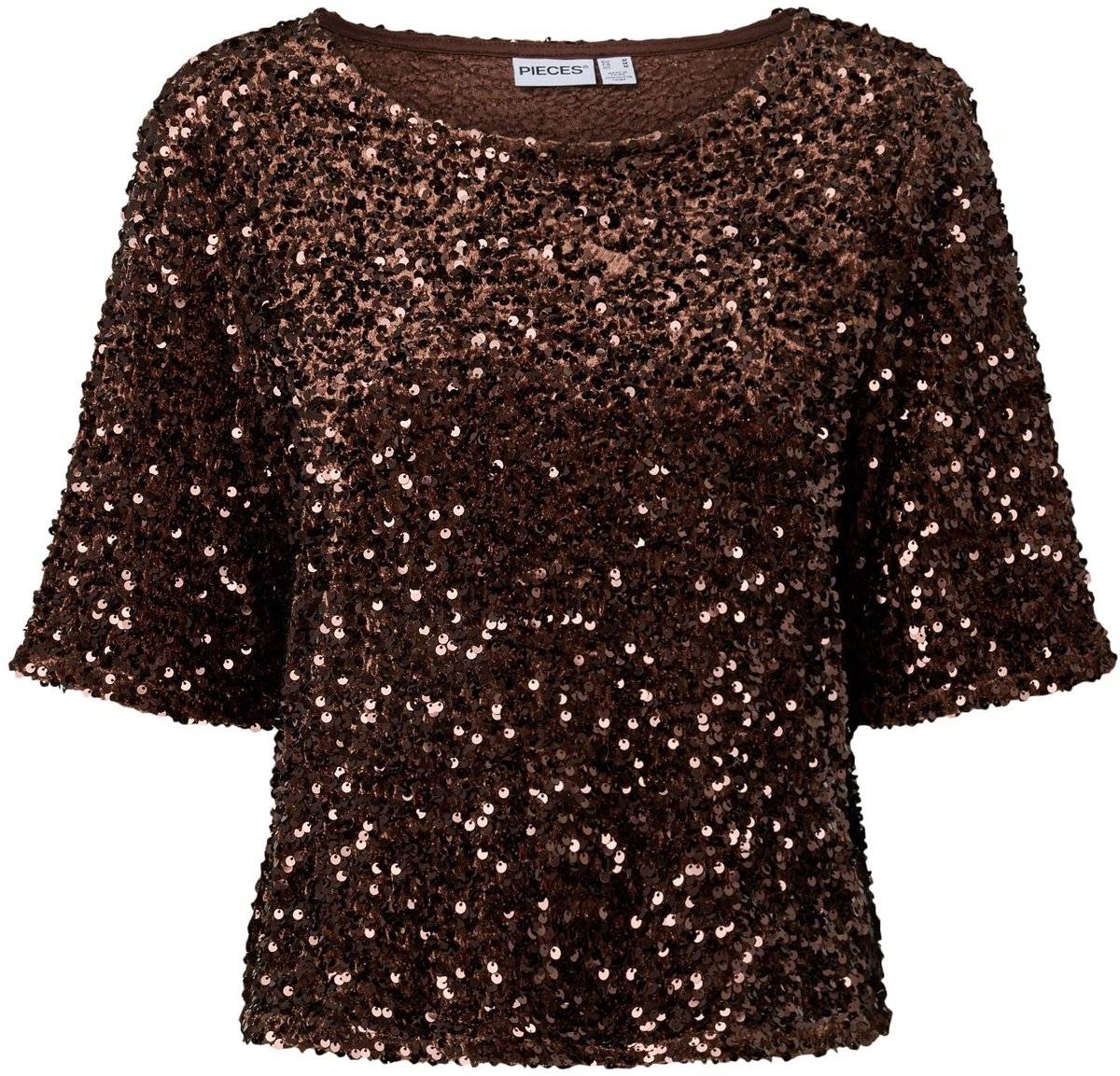 Pieces Top met korte mouwen PCKAMMY PAILLETTEN
