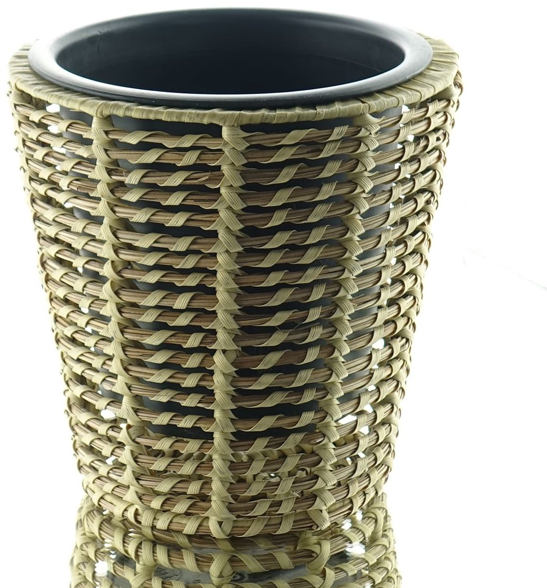 Kaemingk Plantenpot Lichtbruin met Binnenpot Polyrattan en PP