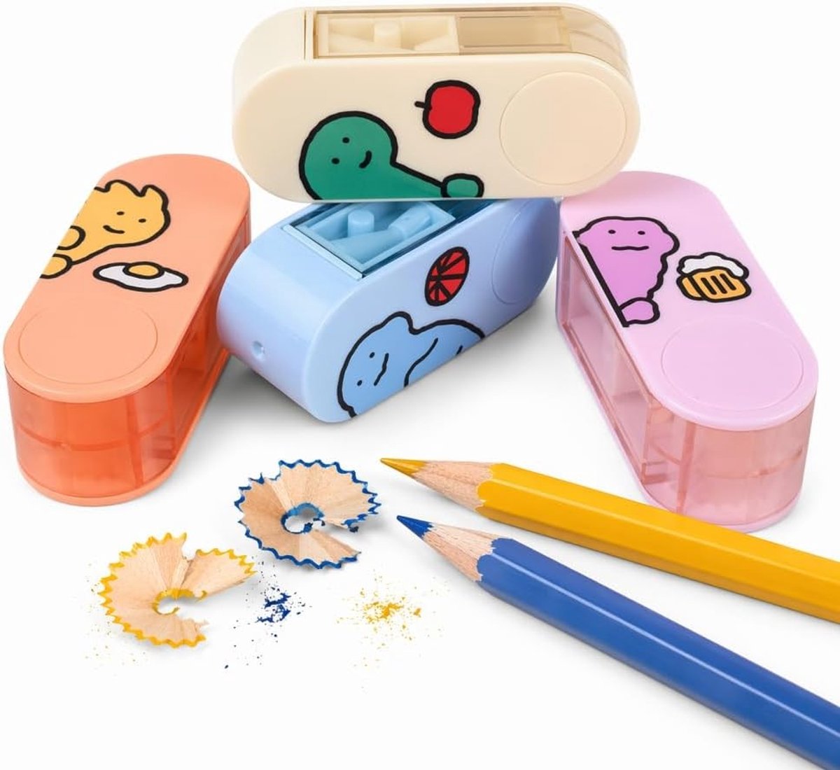 Puntenslijpers met Houder en Deksel - Multikleur - Compacte Draagbare Puntenslijper Set - Voor Kinderen en Volwassenen