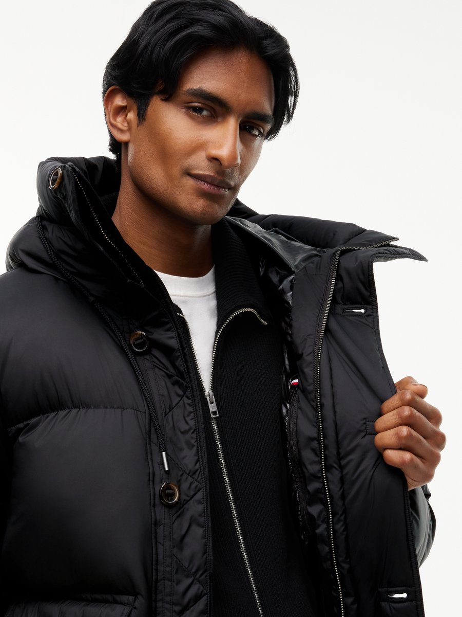 Tommy Jeans Jas Tjm Workwear Hooded Dm0dm23506 Mannen Zwart