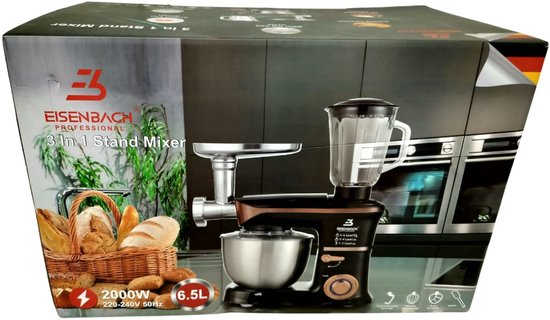 Eisenbach 6.5 L Keukenrobot 2000W Foodprocessor Blender & Vleesmolen van Eisenbach — afbeelding 3