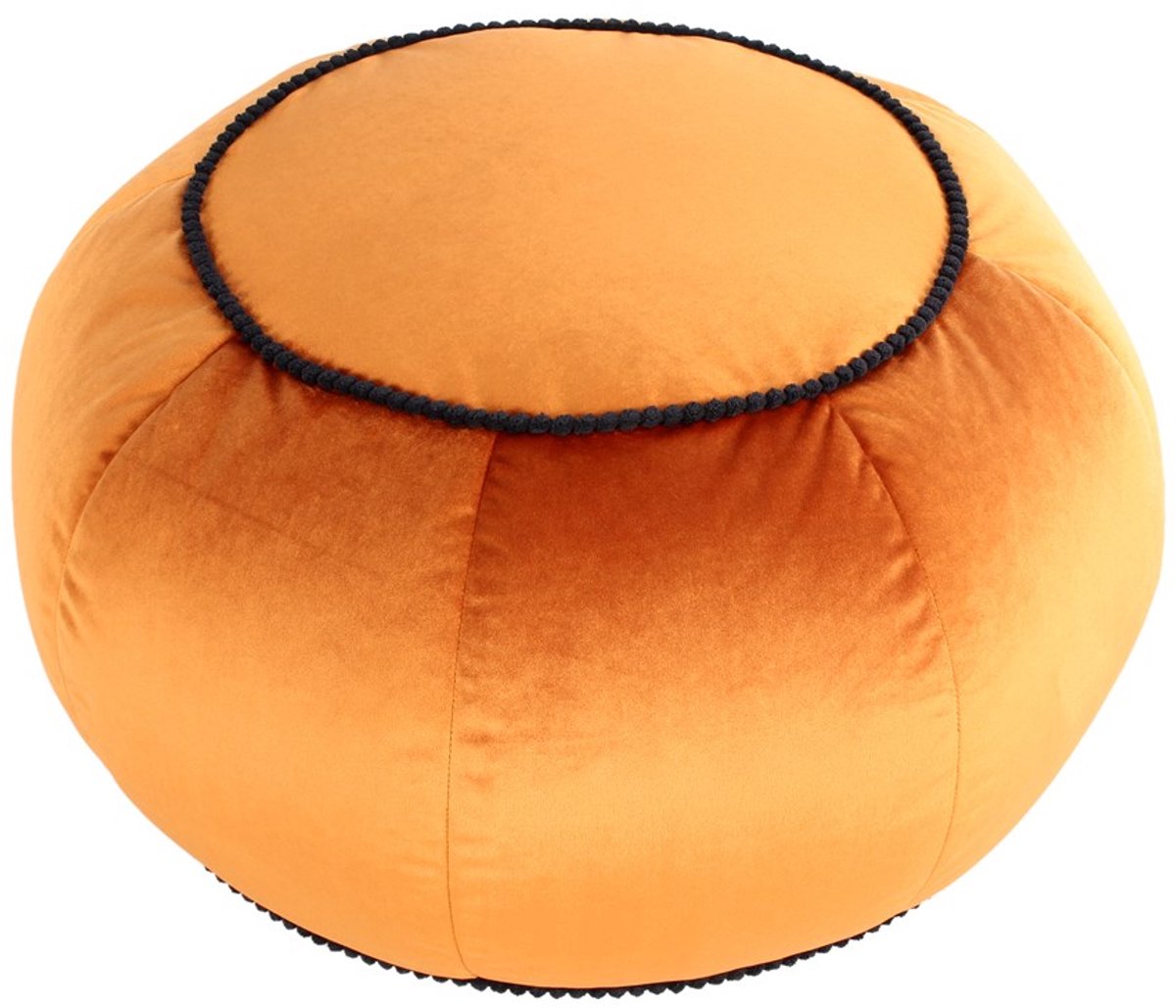 Padiro ronde poef Ø 65 x 35 cm - bronskleurig - fluweel - lage zit en korrelvulling