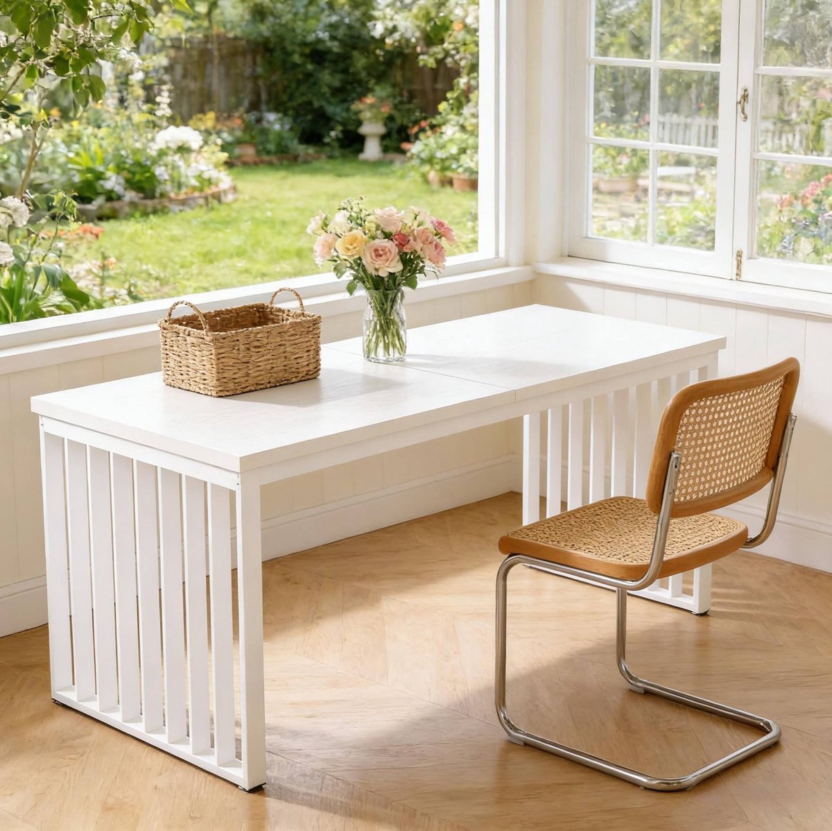 MODFU - Bureau - 2-Persoons - Industrieel - Wit - MDF - 180 X 60 Cm