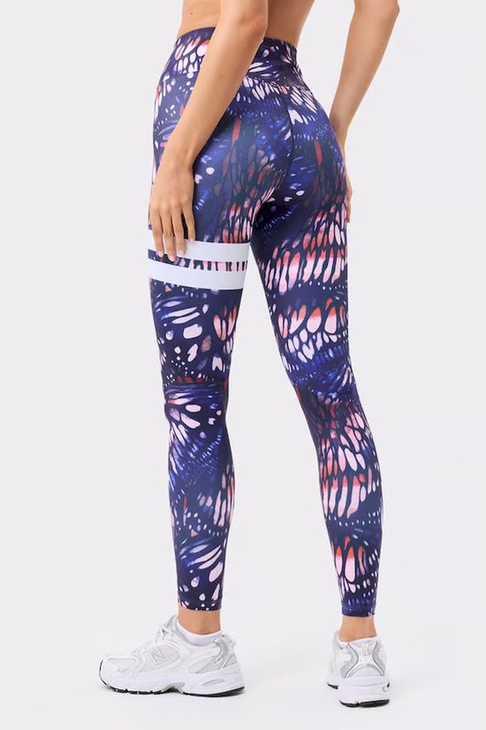 STRONGER - explore printed leggings - Lange trainingslegging dames - Blauw — afbeelding 2