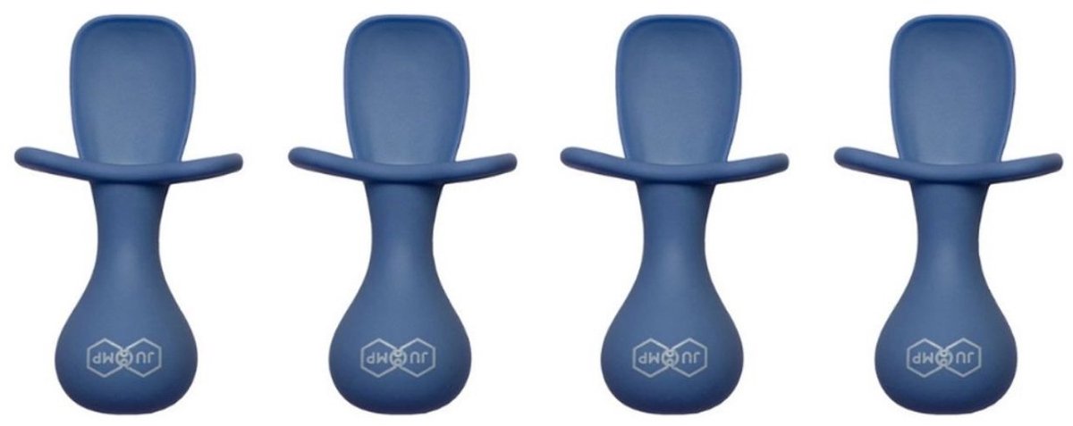 JU&MP Kinderbestek - Baby - Baby Lepeltjes - Baby Bestek - BPA-Vrij - 4 Stuks - Donkerblauw