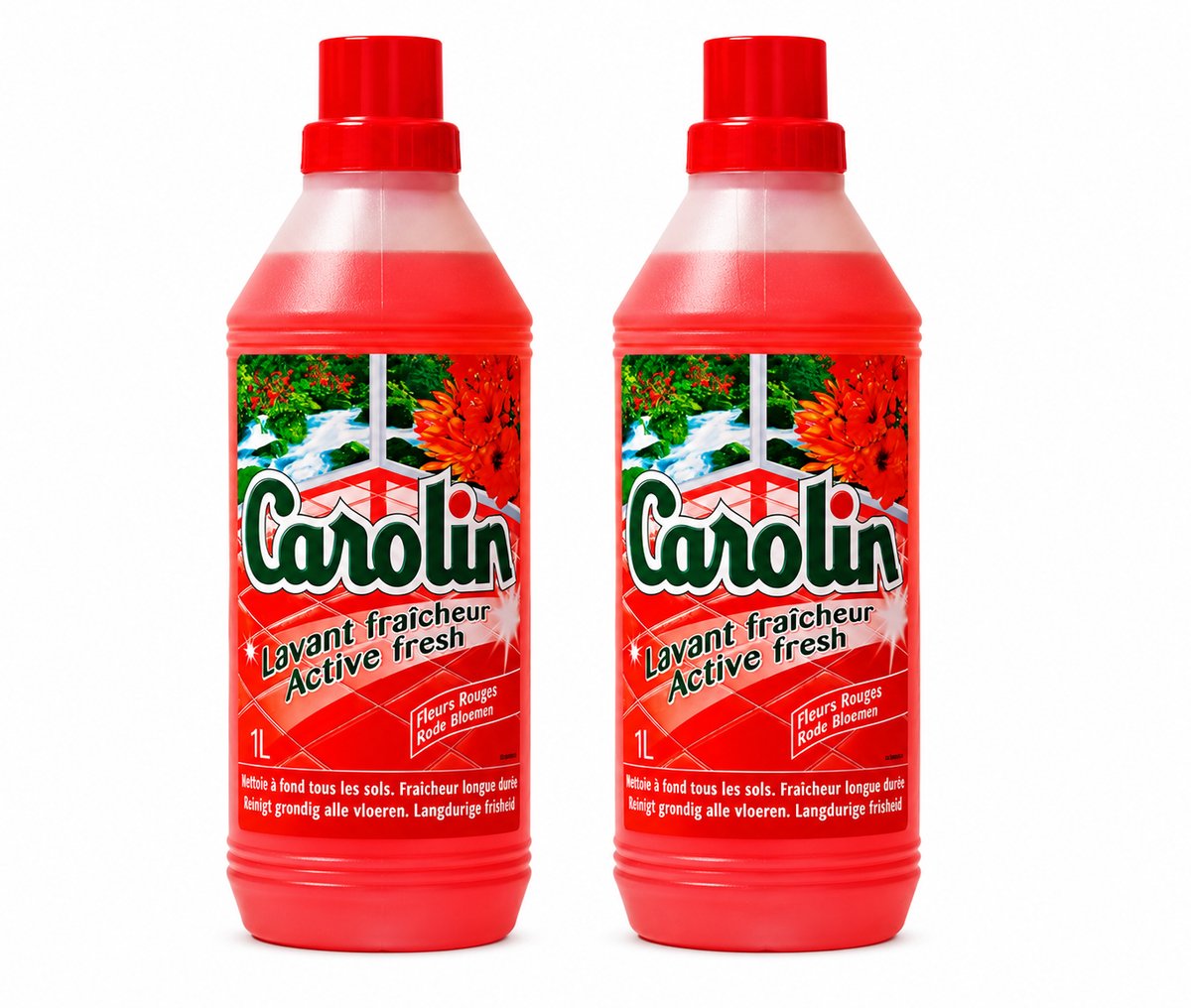 Carolin - Vloerreiniger - Rode Bloemen - 1 L - Voordeelverpakking - 2 stuks