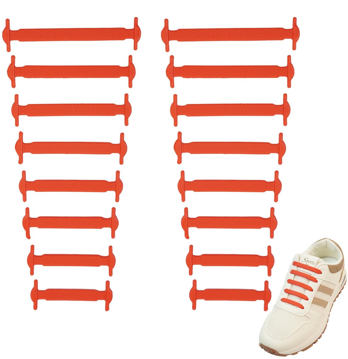 SUBAUM Elastische veters zonder knopen voor kinderen en volwassenen, elastische veters van waterdicht rubber voor - ShopVlot