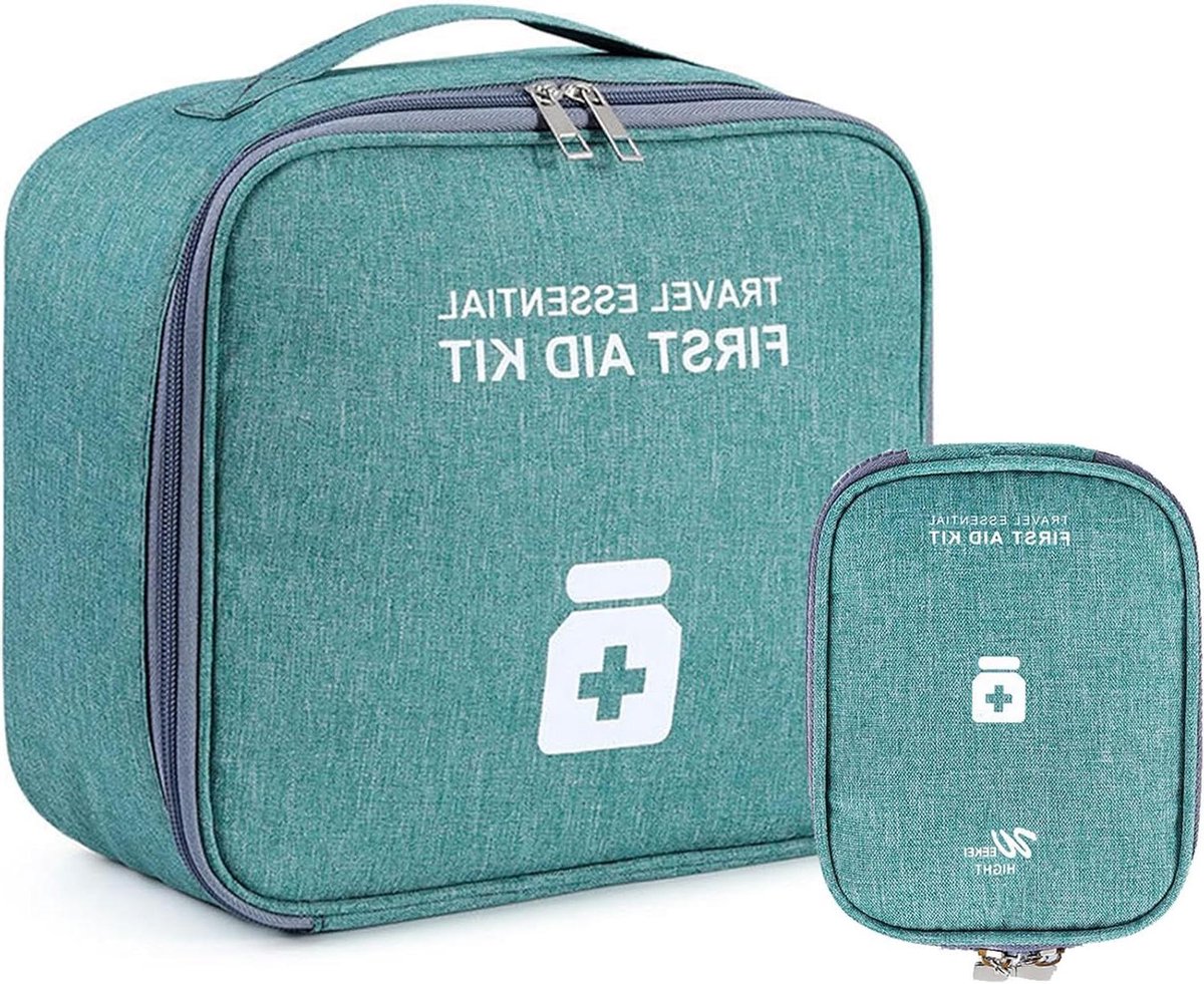 Medicijntassen Set - Noodtas Apotheek - Reis Voorbereiding - Waterdicht Oxford Stof - 2 Maten - Groen