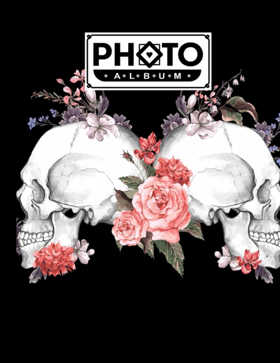 Photo Album: Roses And Skull Album, Large Photo Albums with Writing Space Memo, Extra Large Capacity Picture Album - ShopVlot