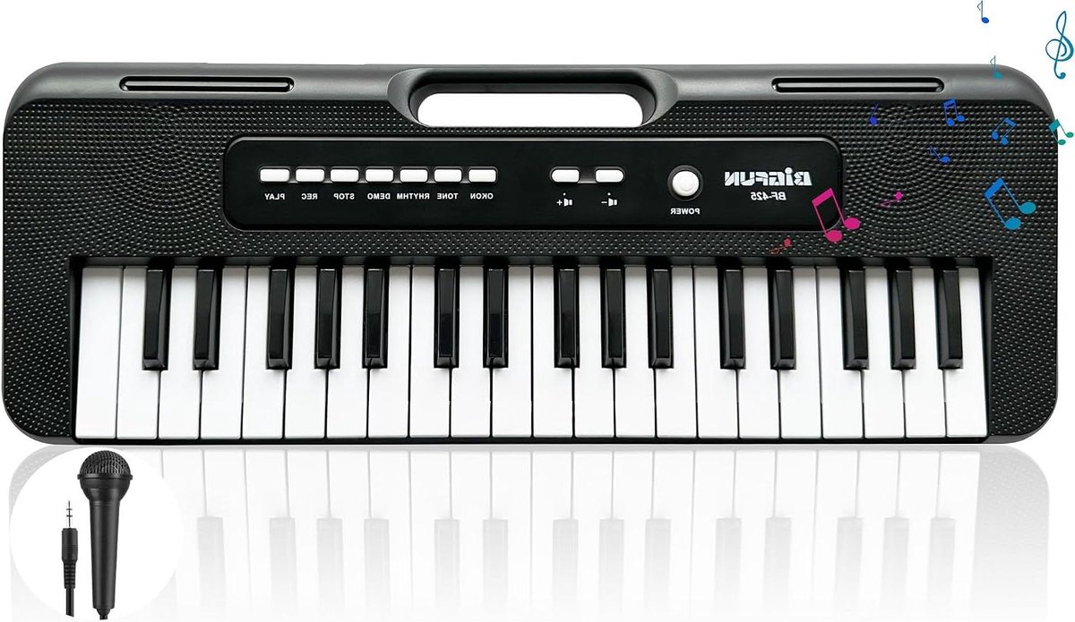 Kinderpiano - Muziek Speelgoed - Muziek Leren - 37 Toetsen - 42 cm - Zwart