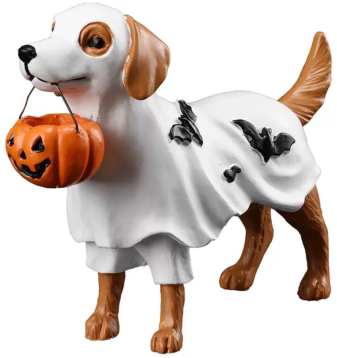 Halloween Decoratie - Halloween spook - Geest Beeldje - Hondenbeeldje in spookkostuum - Herfst Halloween - Halloween Hond - Spookhond - Halloween Versiering Tuin & Feest - Halloweenfiguur - Geweldig Cadeau voor Vrouw & Man