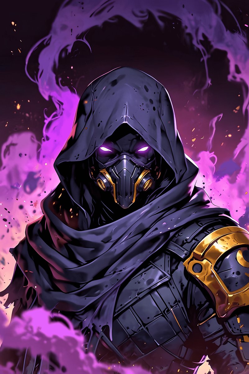 Rook Poster - Paarse - Krijger - Fantasy - Strijder - Kunst - posters - formaat 30x40cm - Wanddecoratie - XS2775MT