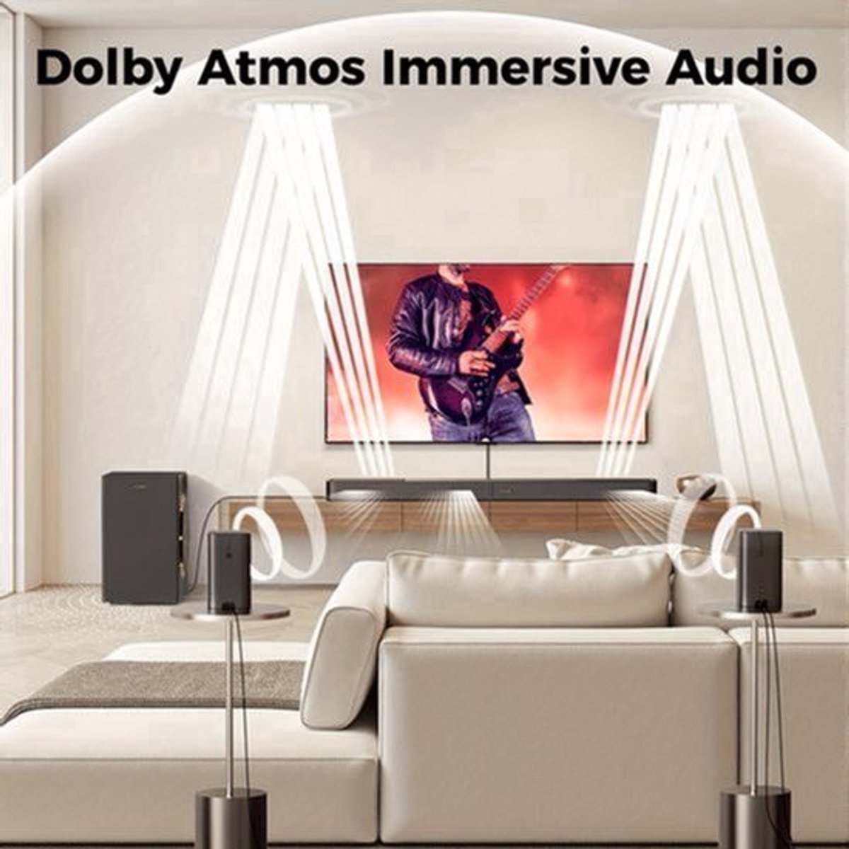 Soundbar – Home Cinema Speaker – Surround Geluidssysteem – TV Luidspreker – Draadloze Subwoofer – 5.1.2 Kanaals – Dolby Atmos – 460W Piekvermogen