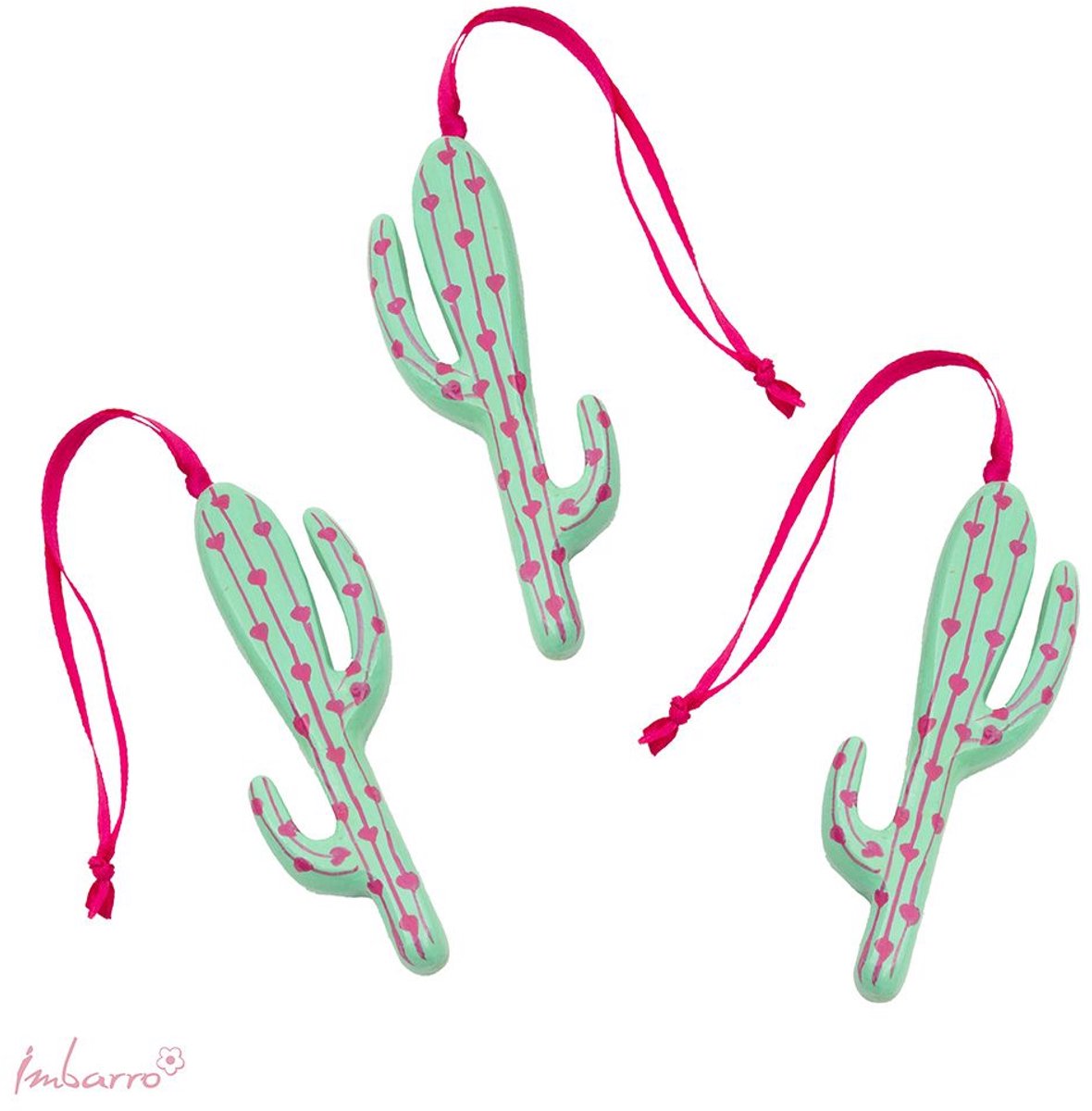 Imbarro Home & Fashion - Cactus Green, set of 3 - Groen, Multi - 11 cm