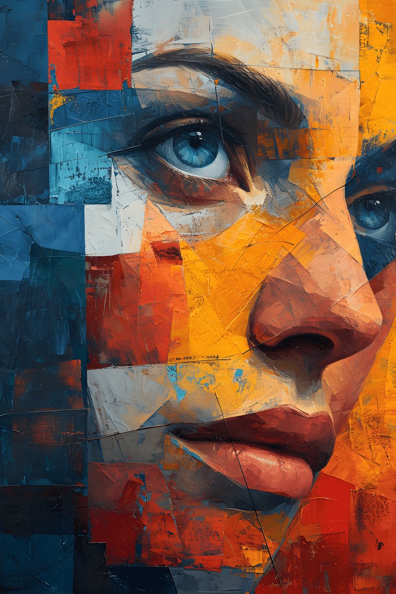 Poster Vrouw Kleuren - Vakken - Modern Art - Abstracte Kunst - Aesthetic - posters - formaat 70x100cm - Wanddecoratie - Aesthetic room decor - L1747MT