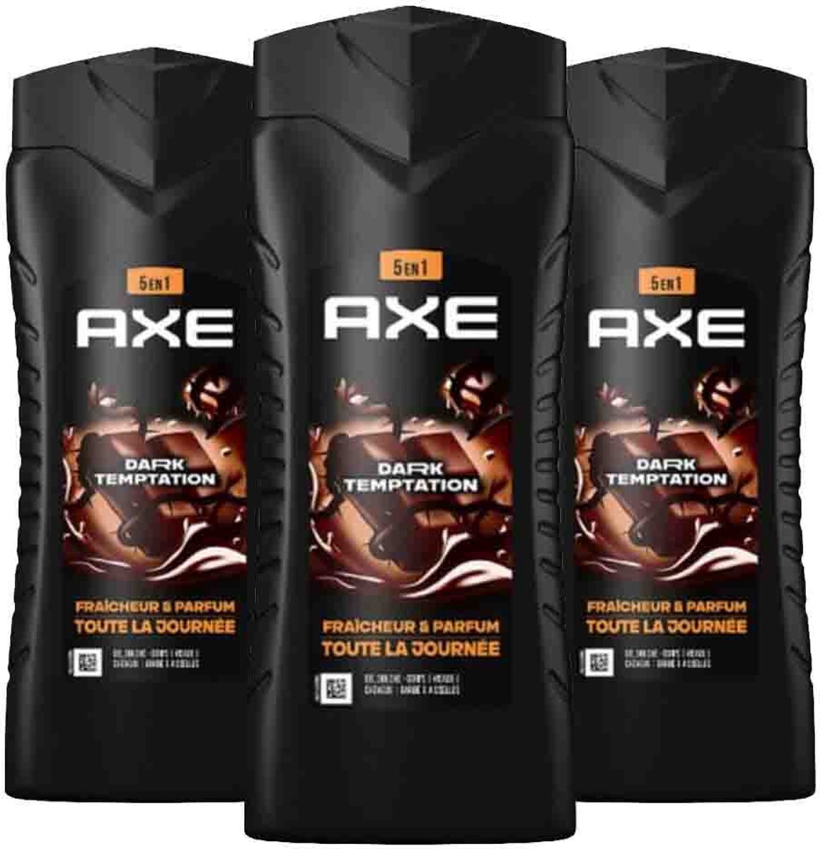 Axe 5-in-1 Shampoo & Shower Gel Dark Temptation - 3 x 400 ml - Voordeelverpakking