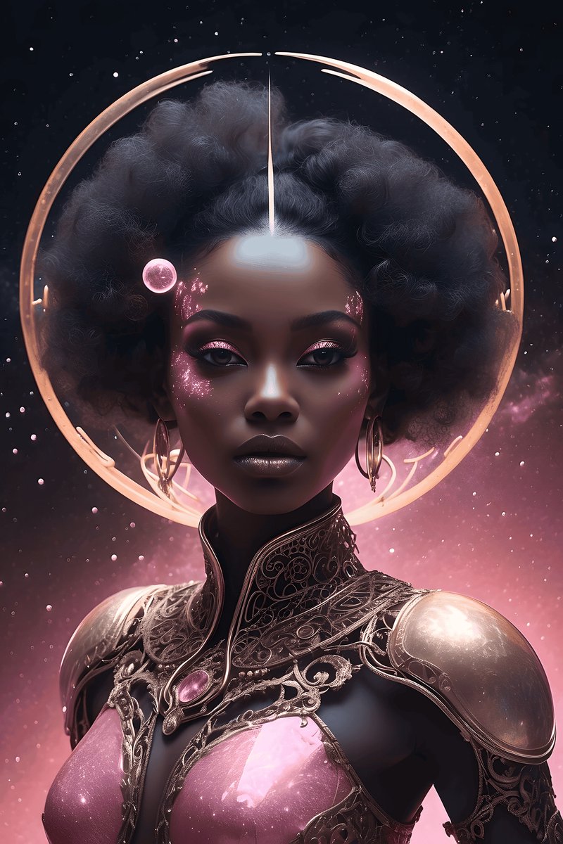 Sterren Meisje Poster - Goud Roze - Galaxy - Ruimte - Sterren - Meisje - posters - formaat 30x40cm - Wanddecoratie - XS2569MT