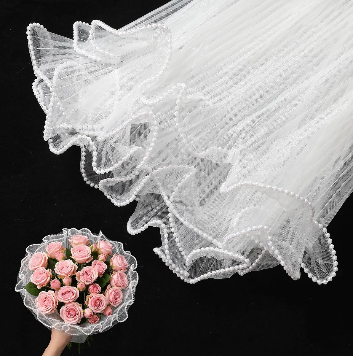 Bloemenpapier - Wit - 3,5 m - Met Parelrand - Voor Bloemen en Cadeaus