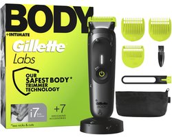 GilletteLabs Body + Intimate i7 Lichaamstrimmer met Led-spotlight voor optimale zichtbaarheid en geen blinde vlekken en SkinFirst-snijtechnologie voor tot 0% wondjes en sneetjes