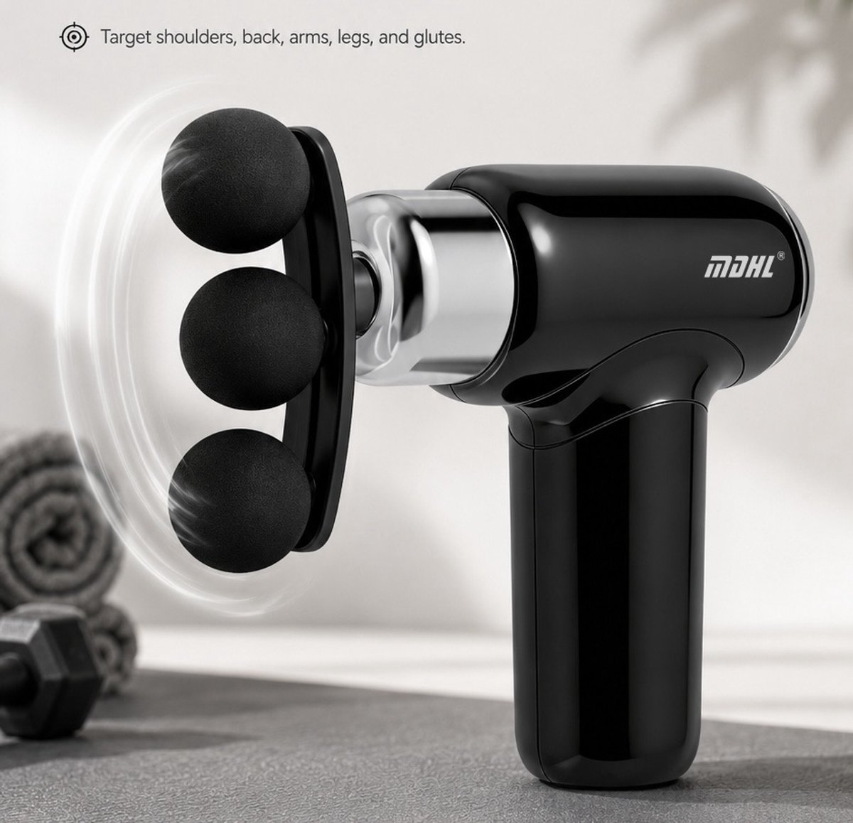 MDHL Massage Gun - Fascial Gun - Massage Gun mini - Incl. 9 opzetstukken - Massage Apparaat - Spier massage - Spierherstel en Relax massage - Draadloos - Oranje/Zwart — cadeau in Sport & Outdoor - foto 8